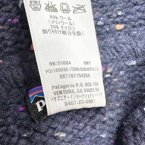 Patagonia Ranchito Hoodie sweater Navy Blue Wool Blend Knit - Picture 6 of 10